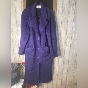 Vintage Women's 100% Wool Purple Overcoat Coat Size S/M Billi by Billycoat